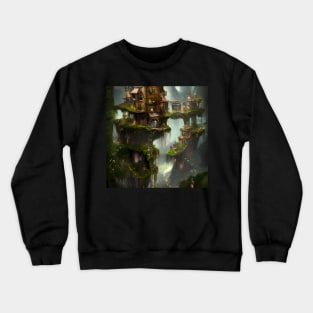 Awesome city on the rock with fairys Crewneck Sweatshirt